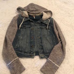 Free people Jean hoodie jacket